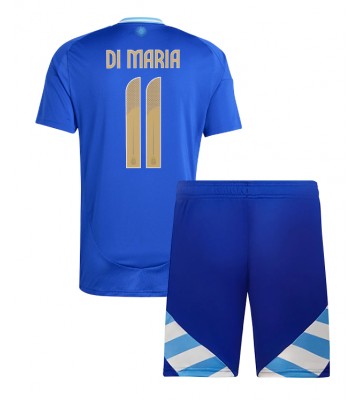 Argentina Angel Di Maria #11 Borta Kläder Barn Copa America 2024 Kortärmad (+ Korta byxor)